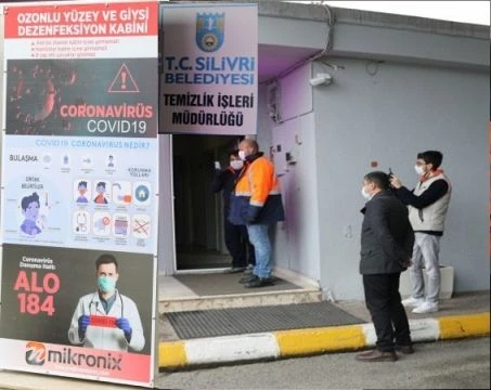 Silivri Belediyesi personeli dezenfekte ile mesaiye başlıyor