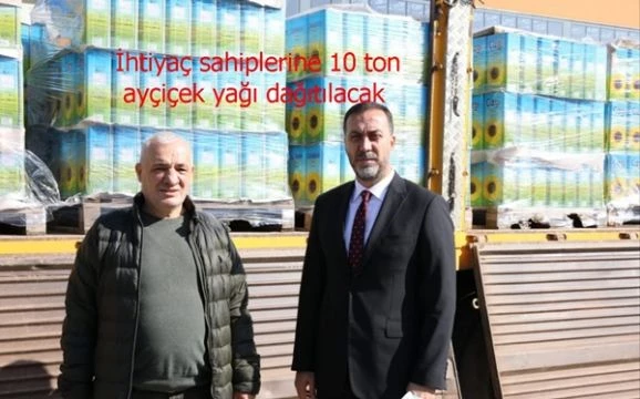 İhtiyaç sahiplerine 10 ton ayçiçek yağı dağıtılacak